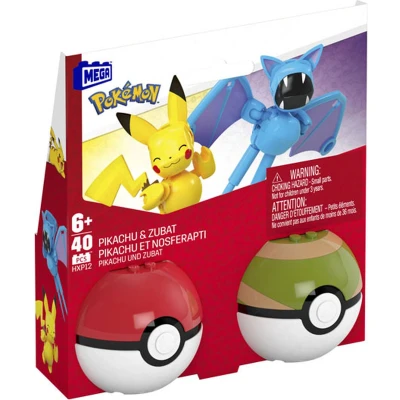 Afbeelding van Mattel Mega Construx Pikachu &amp; Zubat Bouwset, 40dlg.