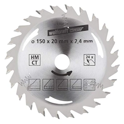 Afbeelding van Wolfcraft 6464000 Hardmetaal cirkelzaagblad 150 x 20 mm Aantal tanden: 24 1 stuk(s)