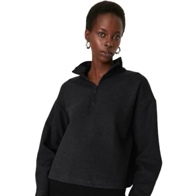 Afbeelding van Trendyol TWOAW22SW0732 Volwassenen Vrouwen Sweatshirt Single pack Antraciet S