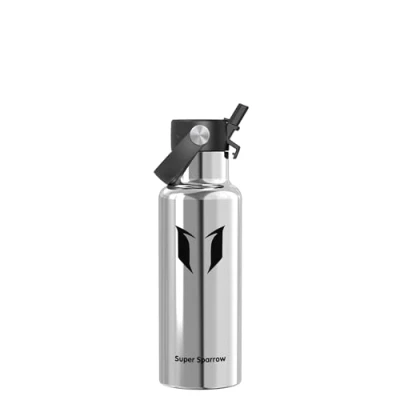 Afbeelding van Super Sparrow Ultralight Waterfles Roestvrij Staal 18/10 500 ml Met Strodeksel Geïsoleerde Metalen BPA Vrij Fles Voor Sportschool, Reizen, Sport