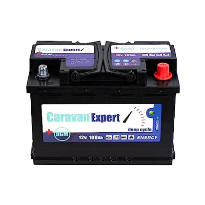 Afbeelding van CaravanExpert AGM accu 12 V 100 Ah bootaccu, op zonne energie, verbruiksaccu, caravan, voedingsaccu, Deep Cycle accu, camper
