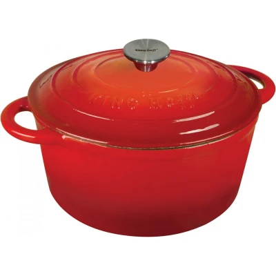 Afbeelding van Kinghoff 1614 gietijzeren braadpan Ø21 cm 2.4L rood emaille