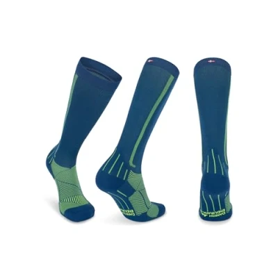 Afbeelding van DANISH ENDURANCE Compressiekousen Dames &amp; Heren Steunkousen 21 26 mmHg Hardlopen Sporten Blauw Neon Geel Maat 39 42 (M)