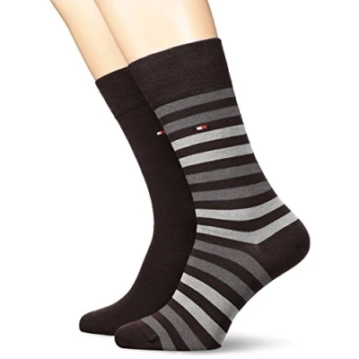 Afbeelding van Tommy Hilfiger DUO Stripe SOCK 2 PACK Sokken, Heren, Maat: 39 42, Black