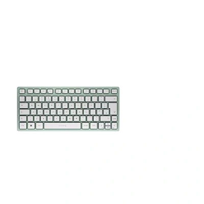 Afbeelding van CHERRY KW 7100 MINI BT, compact multi apparaat toetsenbord met drie Bluetooth kanalen, UK lay out (QWERTY), plat ontwerp, inclusief draagtas, Agave Green