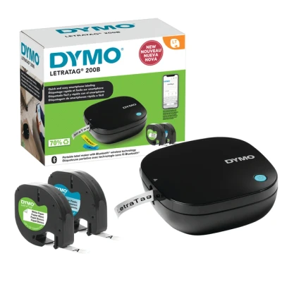 Afbeelding van DYMO LetraTag 200B labelmaker met bluetooth Compacte labelprinter Verbinding via draadloze bluetoothtechnologie iOS en Android Inclusief 2 soorten labeltape