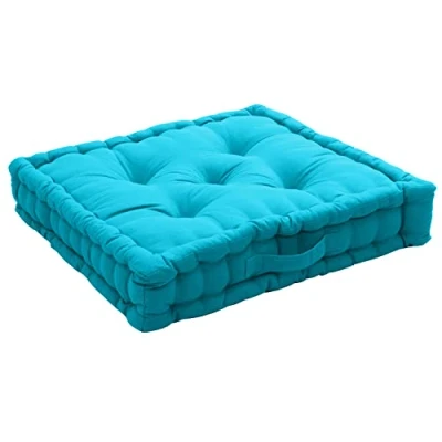 Afbeelding van Vloerkussen, met handvat, katoen, 50 x 10 cm, turquoise