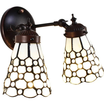 Afbeelding van Clayre &amp; Eef Witte Wandlamp Tiffany 30*23*23 cm E14/max 2*40W 5LL 6214