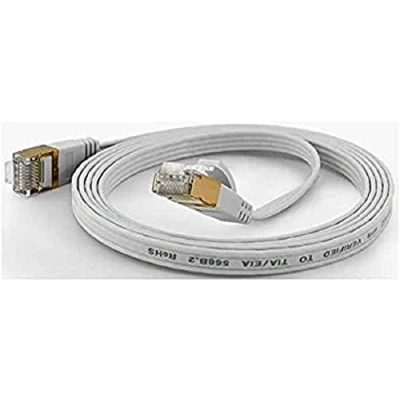 Afbeelding van wantecWire 7002 extra dunne patchkabel met topkwaliteit wit, lengte 0,2 m