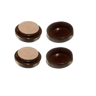 Afbeelding van Merriway® BH00154 Castor Caster Cups met vilt pad, buitenmaat 54 mm (2.1/8 inch) klein, bruin, 4 stuks