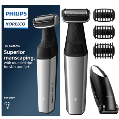 Afbeelding van Philips Norelco Bodygroom Series 5000 Douchebestendige Trimmer voor mannen met rugbevestiging, BG5025/40