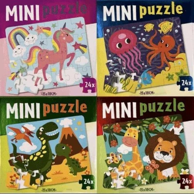 Afbeelding van 24 Mini puzzels in display 4 PER STUK !