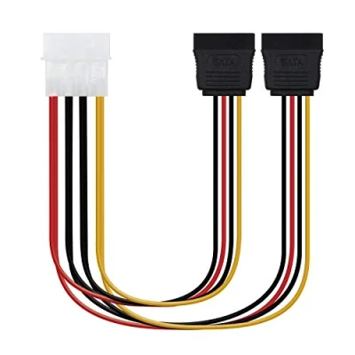 Afbeelding van NanoCable 10.19.0102 SATA voedingskabel naar 2 SATA, 4 pin/M 2xSATA/H, stekker bus, 30 cm