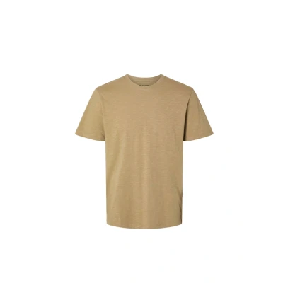 Afbeelding van Selected Homme Slhaspen SLUB Oneck TEE Tshirt basic, Heren, Maat: Large, Kelp