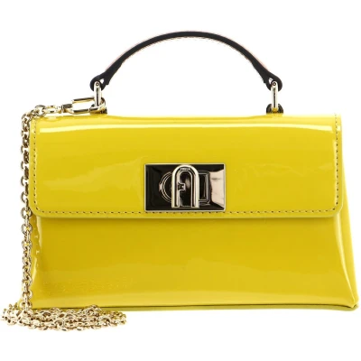 Afbeelding van FURLA Leren Schoudertas Handtas 1927 Mini Crossbody Top Canary Geel
