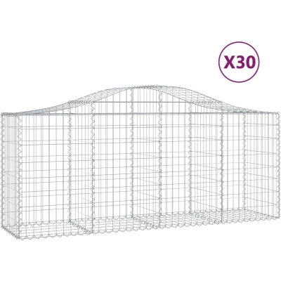 Afbeelding van vidaXL Schanskorven 30 st gewelfd 200x50x80/100 cm ijzer