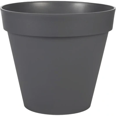 Afbeelding van EDA Bloempot Toscane zwart kunststof D20 x H17 cm 3 liter