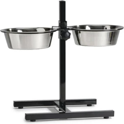 Afbeelding van Beeztees Hondenstand 2 Rvs Bakken 20cm Zwart