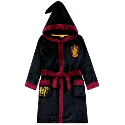 Afbeelding van Harry Potter kamerjas Gryffindor Fleece Kamerjassen voor Kinderen Zweinstein Robes Zwart 152