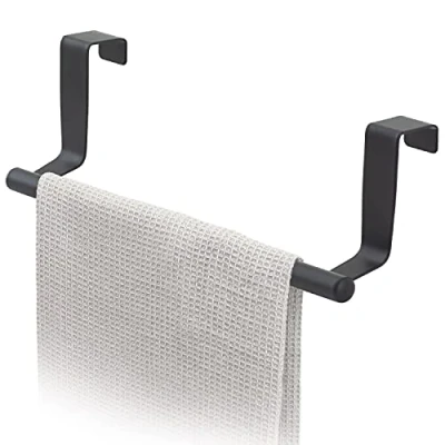 Afbeelding van Tatkraft HORIZON Zwart RVS Kastdeur Handdoekrek 1 pack
