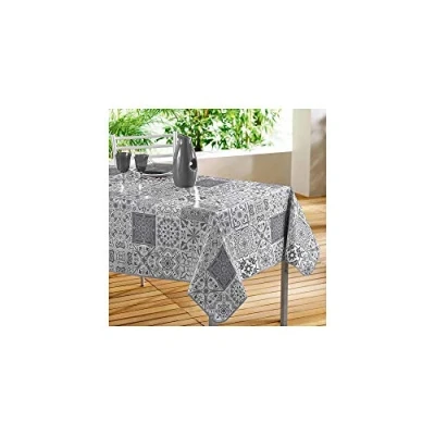 Afbeelding van Décor Line Ligne Perzisch PVC Rechthoek Tafelkleed, PVC, grijs, 140 x 240 cm