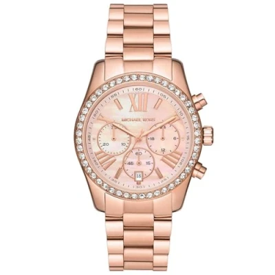 Afbeelding van Michael Kors MK7242 Horloge Lexington Chrono staal rosekleurig wit 38