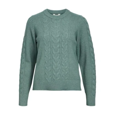 Afbeelding van Object OBJDORIS RE L/S Knit Pullover NOOS, Dark Forest/Detail: melange, S