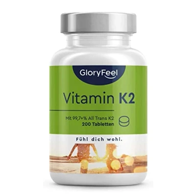 Afbeelding van Vitamine K2 MK7, 200 Capsules, µg per Tablet Hoge Dosis, premium Menachinon 99,7+% All Trans MK7 (K2VITAL® by Kappa), Vit Pro Gewrichts &amp; Kraakbeensupplement, Geproduceerd in Duitsland