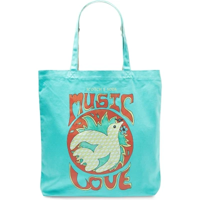 Afbeelding van SCOTCH &amp; SODA Schoudertas Canvas Artwork Tote Absinthe Mintgroen