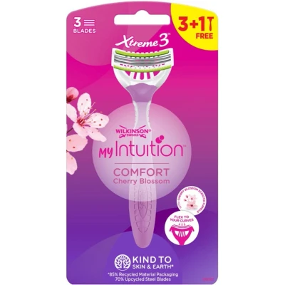 Afbeelding van Wilkinson Sword Xtreme 3 My Intuition Comfort Cherry Blossom Wegwerpscheermesje 4 Stuks