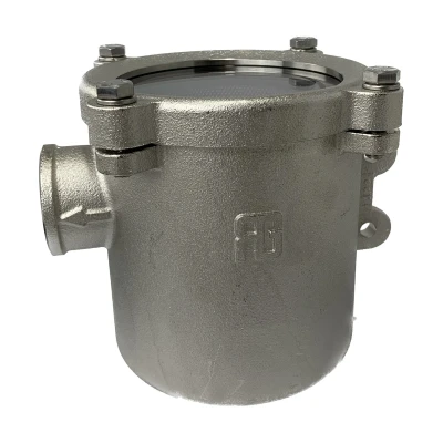 Afbeelding van Brons vernikkeld koelwaterfilter (robuust) met rvs 316 zeef 1 h=144mm 7950l/h