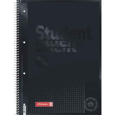 Afbeelding van Brunnen 1067926190 Notitieblok/Collegeblok Student Colour Code (A4 geruit, liniatuur 26, 90 g/m², 80 vellen) zwart