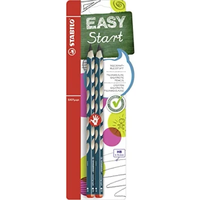 Afbeelding van STABILO EASYgraph HB 2 stuks Ergonomisch potlood Patrol Blauw Rechtshandig