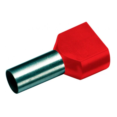 Afbeelding van CIMCO Twin Adereindhuls Geïsoleerd 2 x 10,0mm2 / 14mm rood 100 Stuks