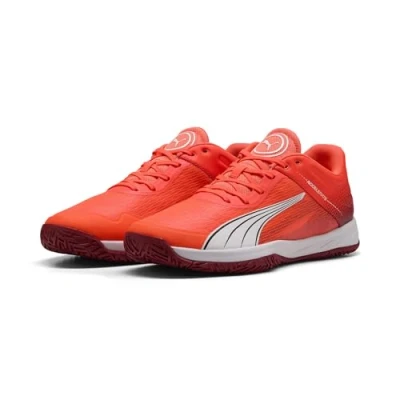 Afbeelding van Puma Accelerate Turbo Handbalschoenen, Heren, Maat: 40.5, Glowing red/white/dark crimson/ black Textiel/ synthetisch