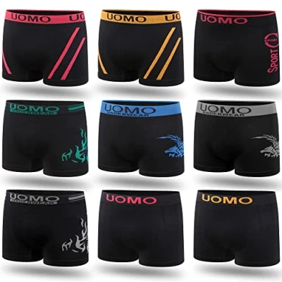 Afbeelding van L&amp;K Set van 5, 10 of 12 stuks boxershorts voor heren, ondergoed, microvezel, gemengde kleuren 1202, zwart L XL