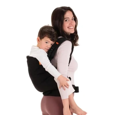 Afbeelding van Beco Kleuter Draagzak Ergonomische en Verstelbaar Draagzak,Gemakkelijk Vast te Maken, Gewatteerde Heupriem Babykap 20 60 lbs (Metro Zwart)