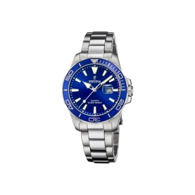 Afbeelding van Festina F20503/3 Horloge Boyfriend staal zilverkleurig blauw 34,5 mm