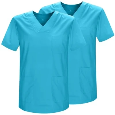 Afbeelding van MISEMIYA Verpakking met 2 stuks, uniseks, gezondheidsuniform, medisch uniform, Ref.817 x XL, Cyaan, XL