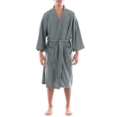 Afbeelding van Fruit of the Loom Heren Wafel Kimono Gewaad Badjas, Grijze Heather, One Size