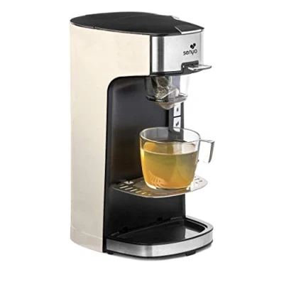Afbeelding van Senya Tea Time Cream Theemachine, elektrische theepot compatibel met losse thee of zak, afneembare theezeef 1415 W, SYBF CM013C