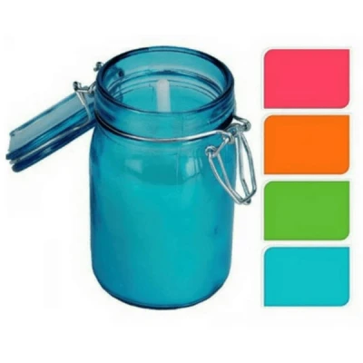 Afbeelding van Citronella kaars in glazen pot rood