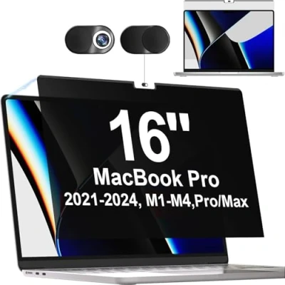 Afbeelding van Magnetische privacyfilter voor MacBook Pro 16 inch (2021 2023, M1, M2, M3), anti spion/blauw licht privacyscherm, afneembaar, premium schermfilter 16,2