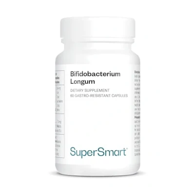 Afbeelding van Supersmart Bifidobacterium Longum 75 mg per portie Probiotica &amp; prebiotica voor darmgezondheid en darmflora Non GMO Glutenvrij 60 DR capsules