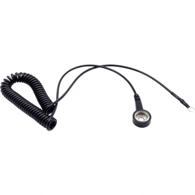 Afbeelding van Quadrios ESD aardingskabel 1.80 m Drukknop 10 mm, Ringkabelschoenaansluiting