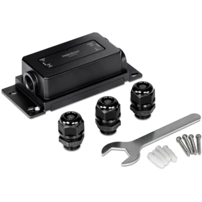 Afbeelding van TRENDnet 2 poorts industriële outdoor Gigabit PoE extender, geharde IP67 extreme temperatuur nominale behuizing, verlengt 100 m voor totale afstand tot 200 (650 ft.) maximaal apparaten,