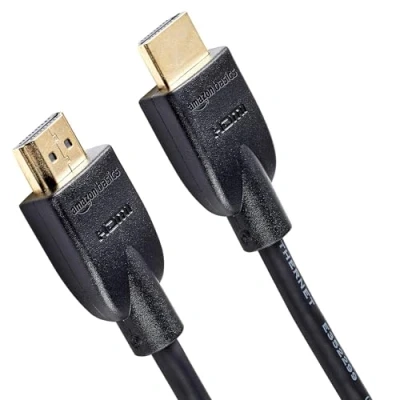 Afbeelding van Amazon Basics HDMI kabel, 18Gbps high speed, 4K@60Hz, 2160p, Ethernet ready, 0,9 m, zwart