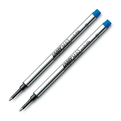 Afbeelding van Lamy M63 2 stuks rollerbalpenvullingen met dop blauw