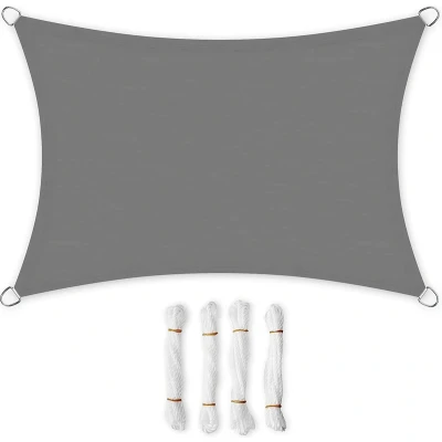 Afbeelding van zonnescherm, waterdicht tot ten minste 1.000 mm waterkolom, 93% UV bescherming, zonwering van scheurbestendig polyester, weerbestendig, tuin, balkon, terras, camping, 3 x 2 m, rookgrijs.