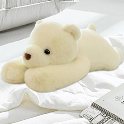 Afbeelding van 60 CM Verzwaarde Knuffeldier 1,5 KG Gewicht Sensorisch Speelgoed voor Autisme Kan Gebruikt Worden als Alledaags Kussen Verjaardagscadeau (Witte Beer)